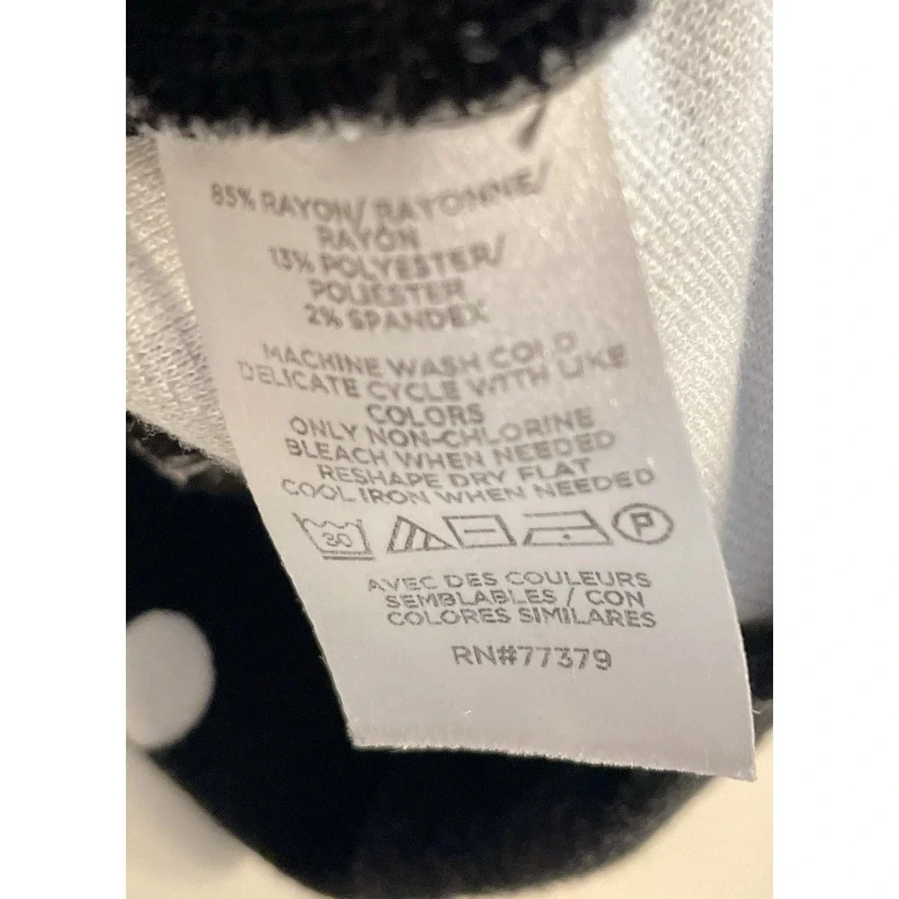 Ann Taylor‎ Black White  Polka Dot Stretch Knit Skater Skirt Size 6